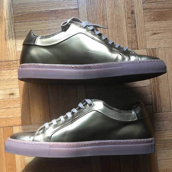 Paul Smith Metallic Basso Gold Shoes Sneakers - Picture 2 of 6
